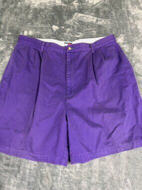 Tommy Hilfiger Mens Purple Pleated Shorts 40